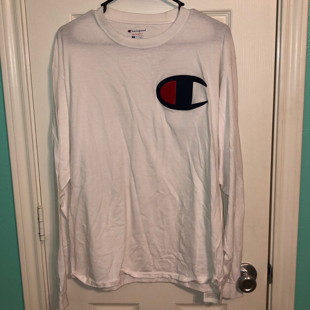 Champion logo white long sleeve